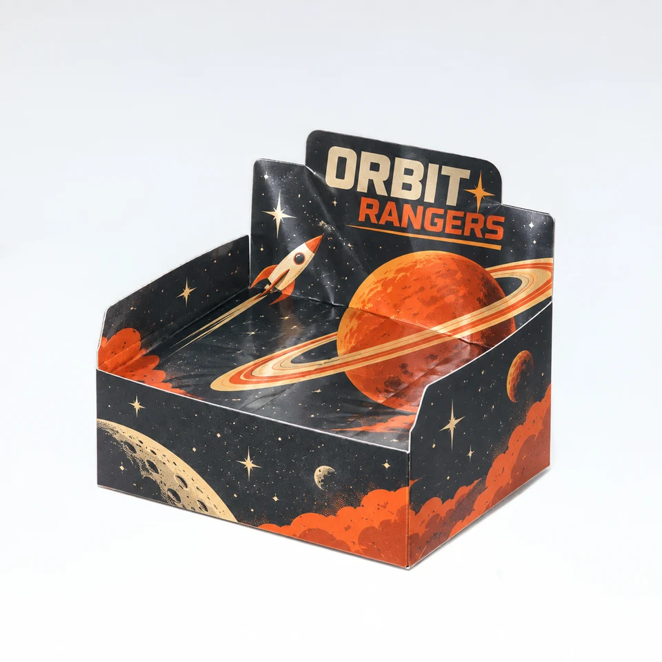 Trading Card Display Box — fully printed design example