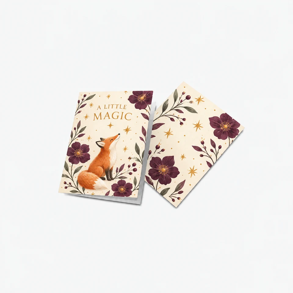 Custom Folded Greeting Card — fully printed design example