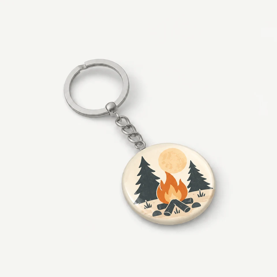 Custom Rounded Acrylic Keychain (2") — fully printed design example