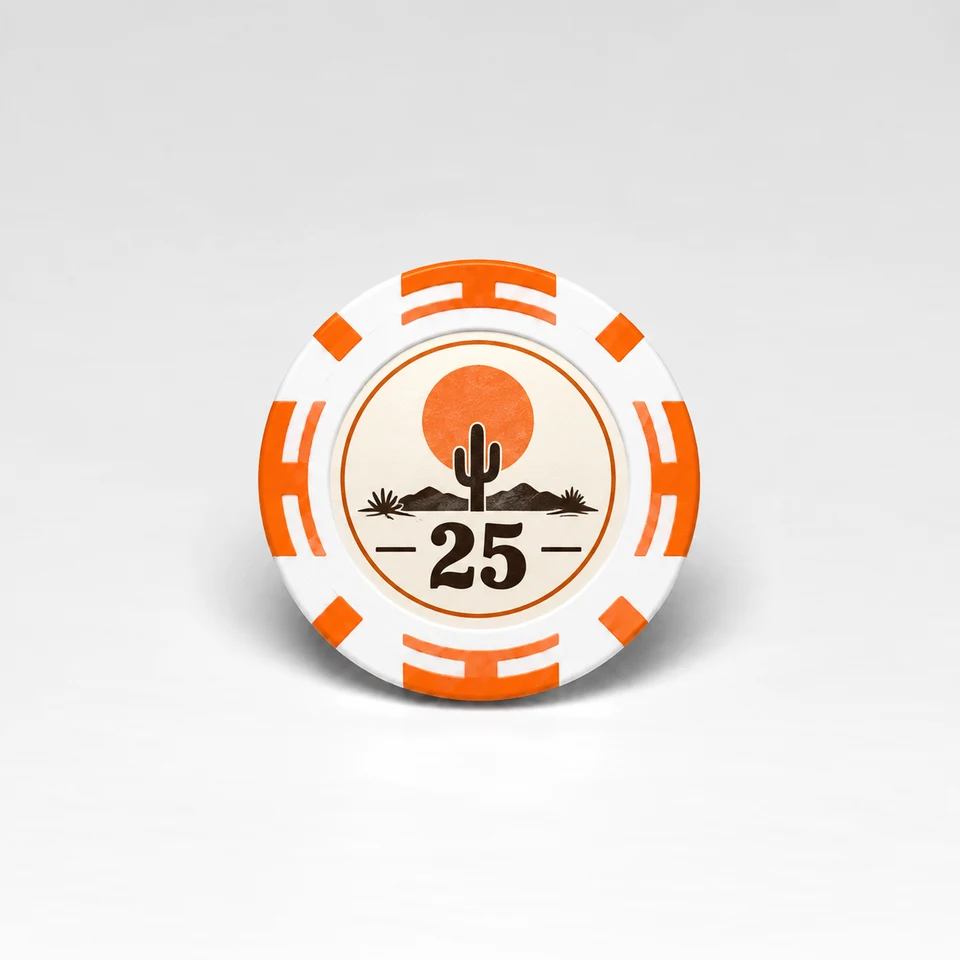 Custom Two-tone Striped Casino Chip — fully printed design example